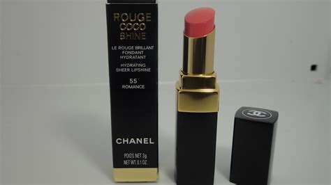 chanel rouge coco shine romance 55|Chanel lip Rouge Coco shine.